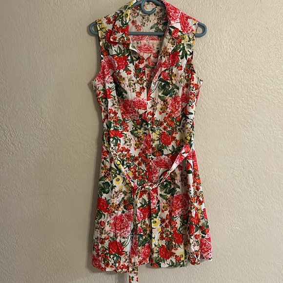 CHLOE+RENE GIRL DRESS WITH FLOWER COLOR RED SIZE M NEW WITH NO TAG - Picture 4 of 7